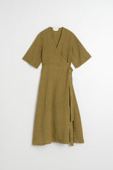 CROSSOVER LINEN DRESS