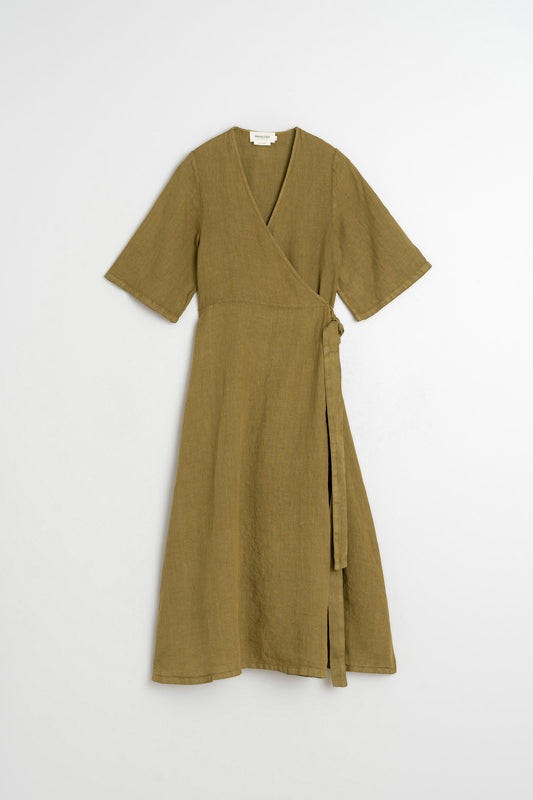 CROSSOVER LINEN DRESS 6