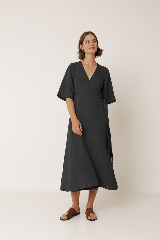 CROSSOVER LINEN DRESS 3