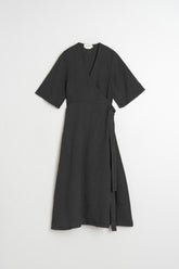 CROSSOVER LINEN DRESS