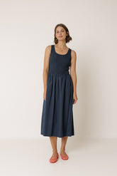 COMBINATION POPLIN DRESS