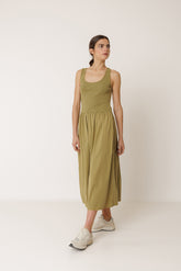 COMBINATION POPLIN DRESS