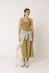 COMBINATION POPLIN DRESS