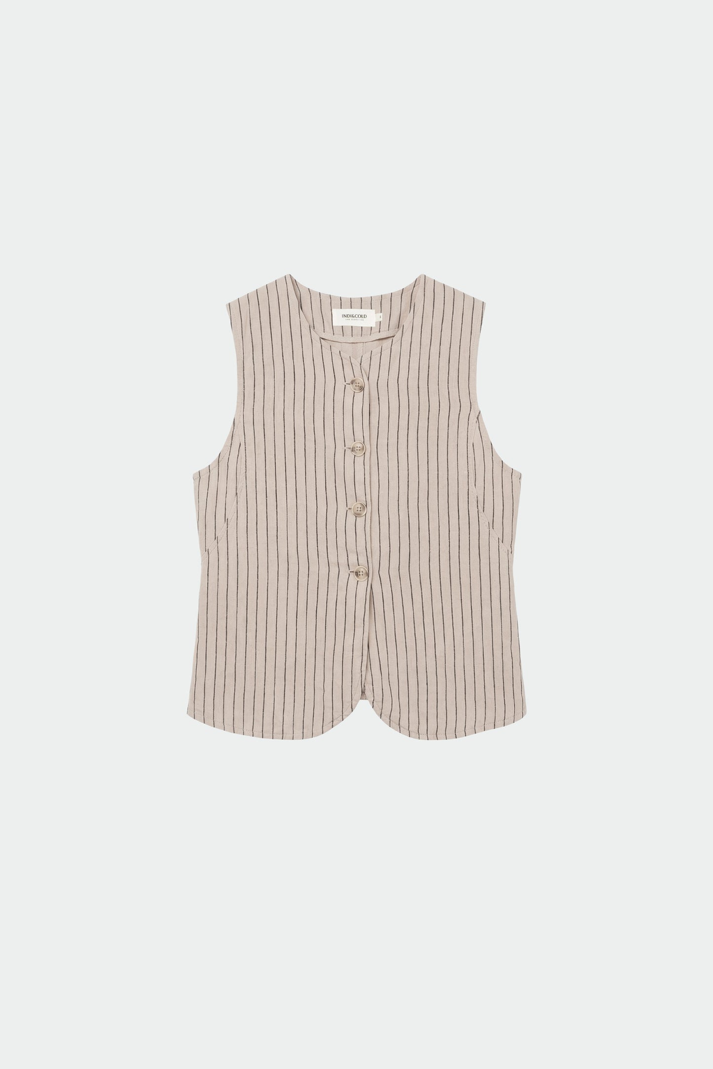 STRIPED LINEN VEST