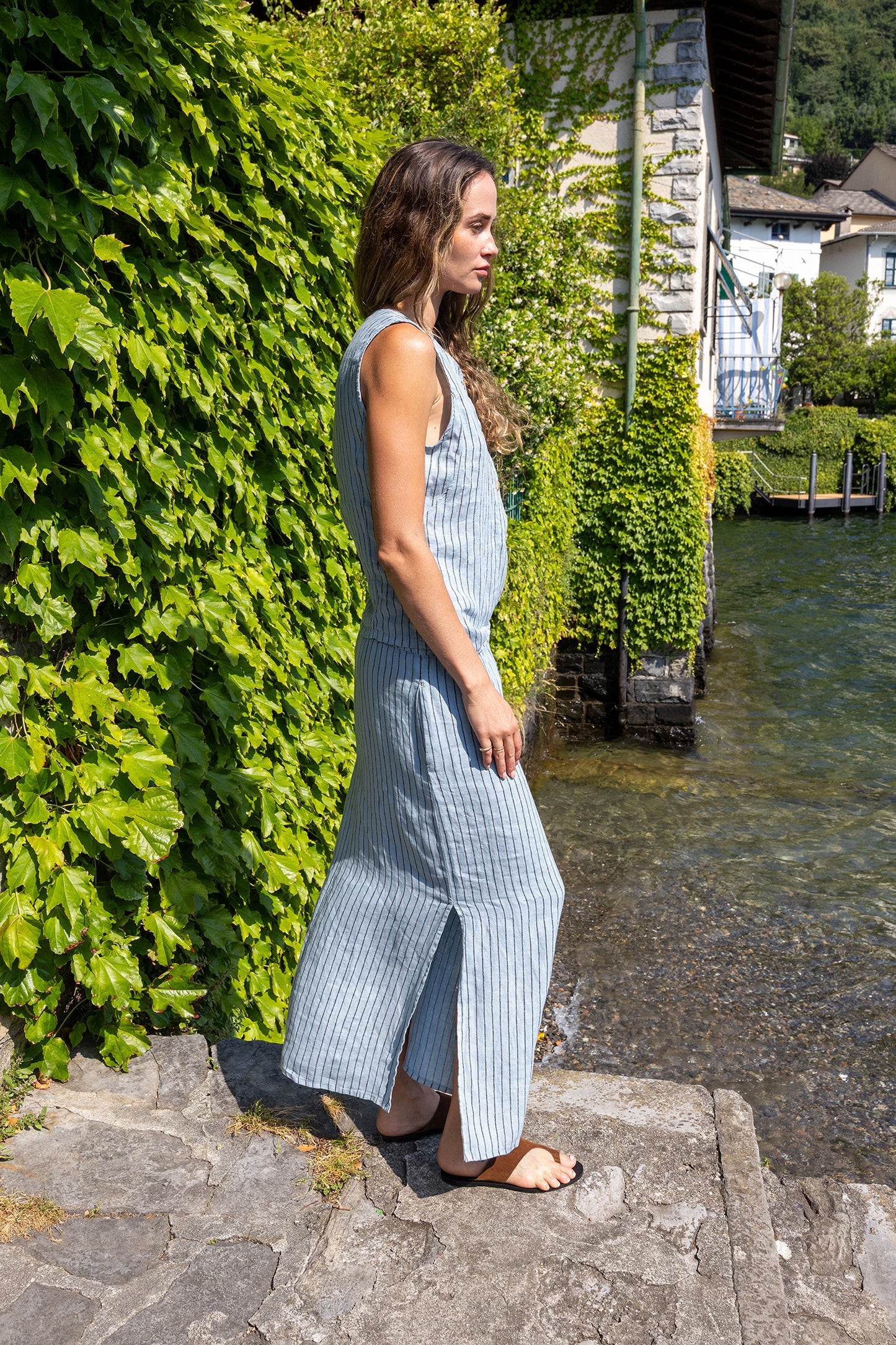 STRIPED LINEN VEST