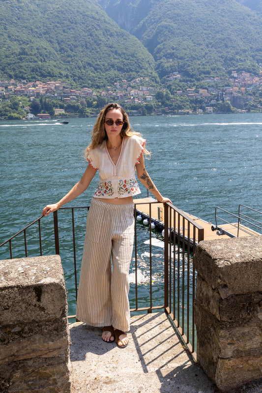 STRIPED LINEN PANTS 1