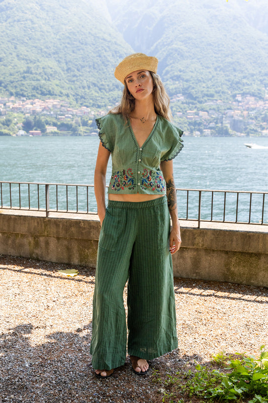 STRIPED LINEN PANTS 1