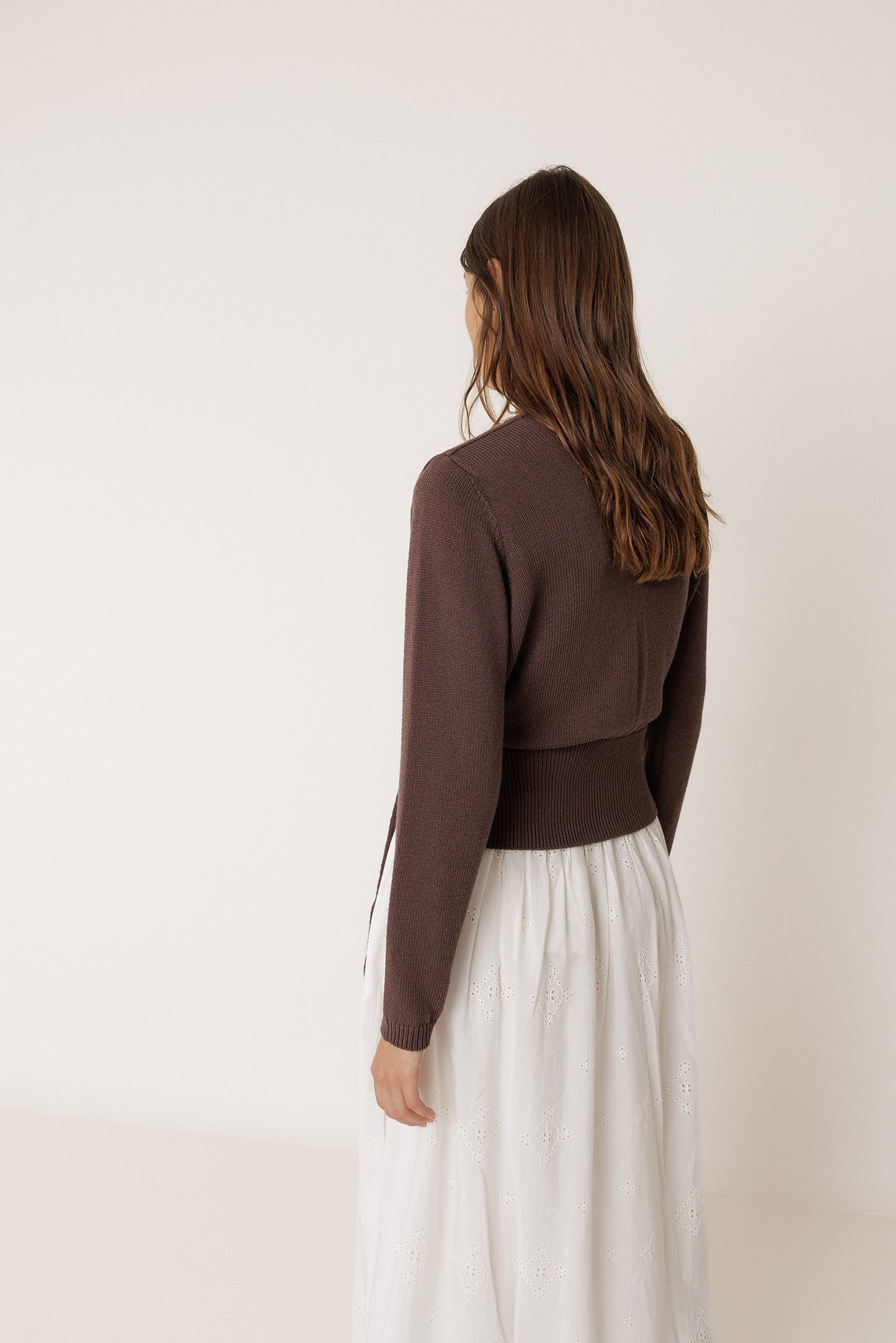 KNIT WRAP-OVER CARDIGAN