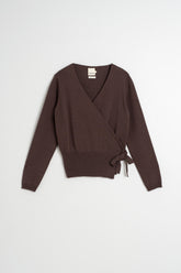 KNIT WRAP-OVER CARDIGAN