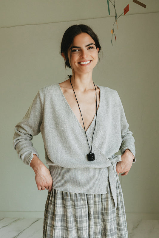 KNIT WRAP-OVER CARDIGAN 1