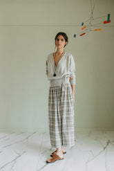 KNIT WRAP-OVER CARDIGAN