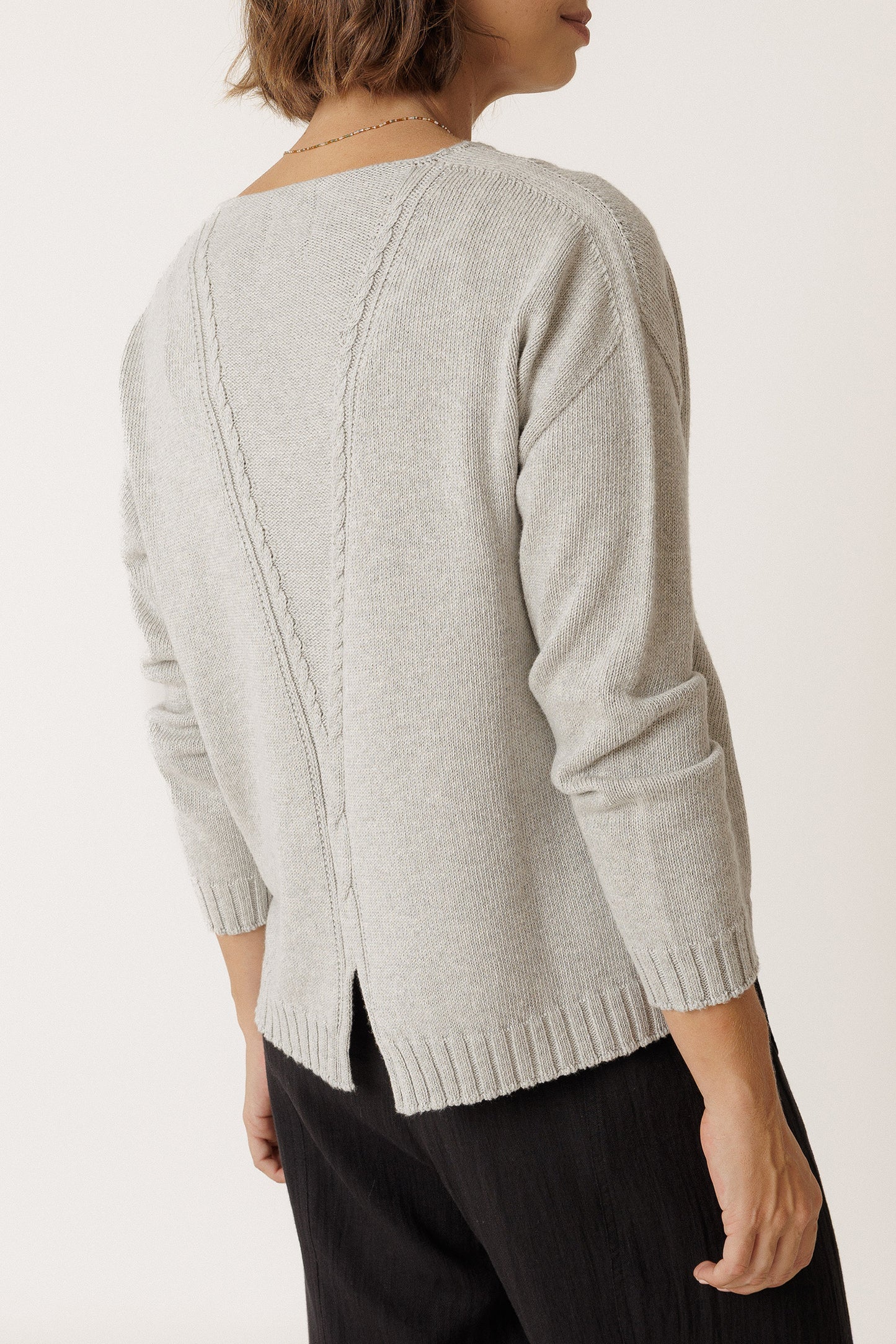 PLUNGE-NECK SWEATER