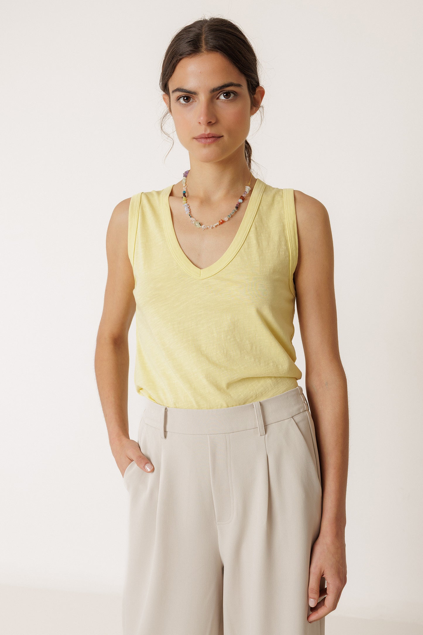STRAPPY SLUB TEE