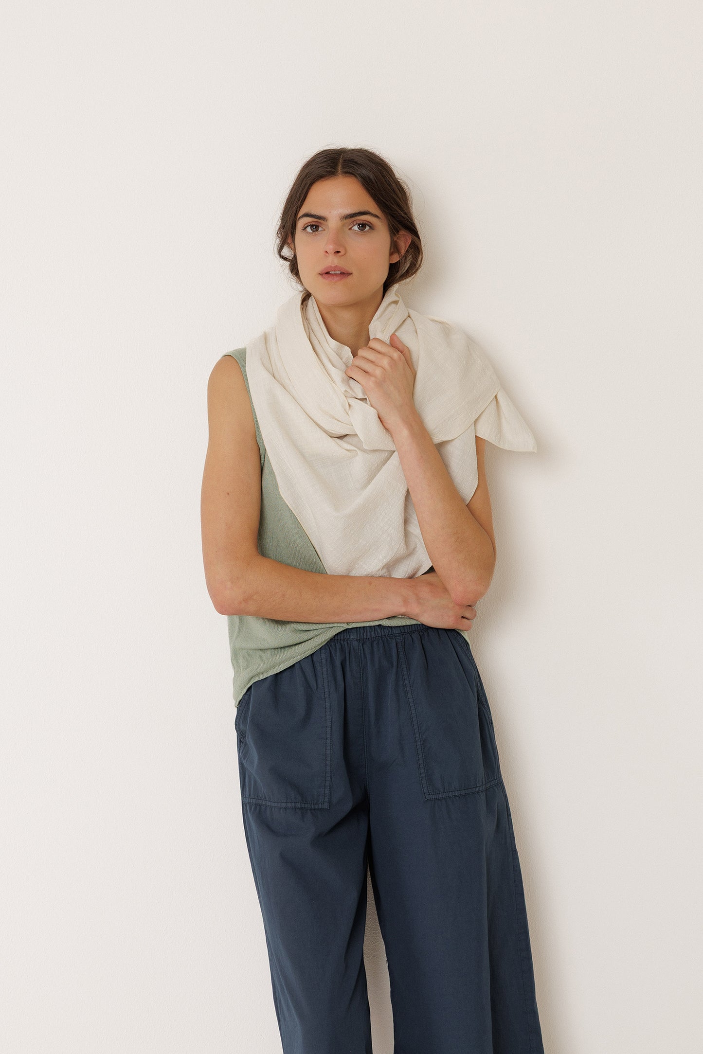 COTTON-TEXTURED SCARF