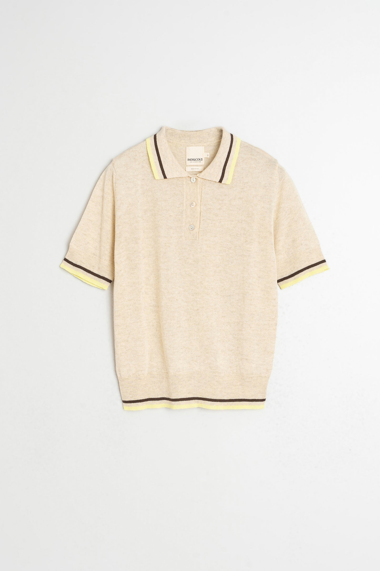 CONTRAST-STRIPE KNIT POLO