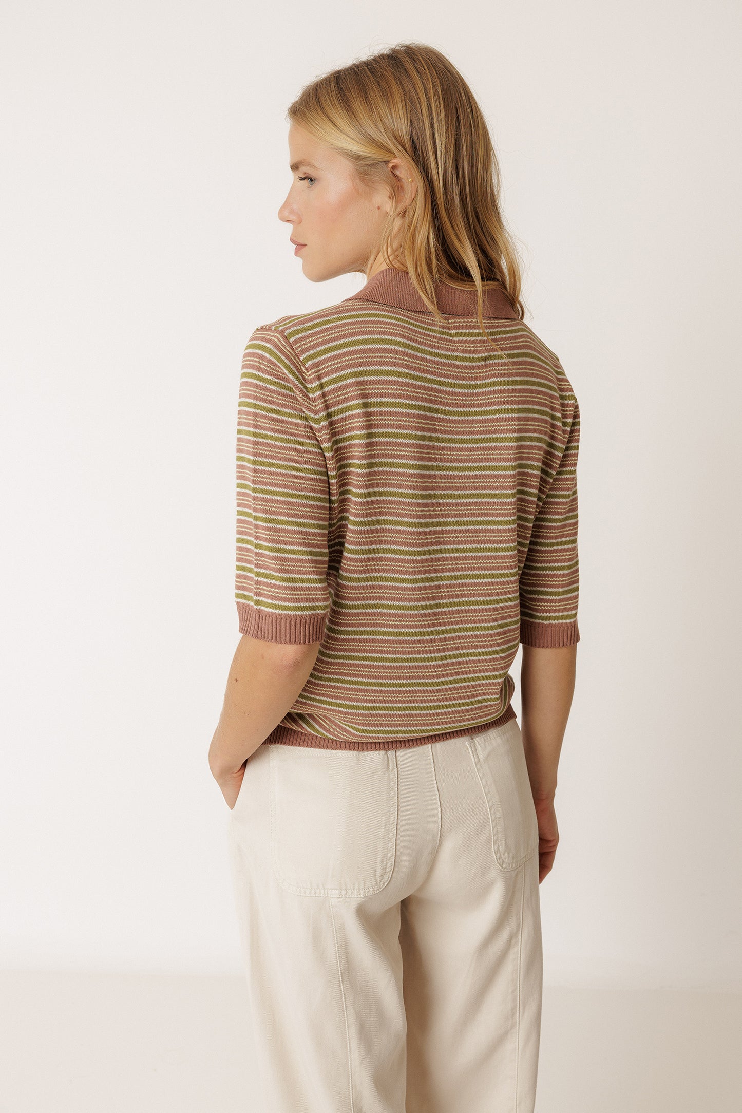 STRIPE KNIT POLO