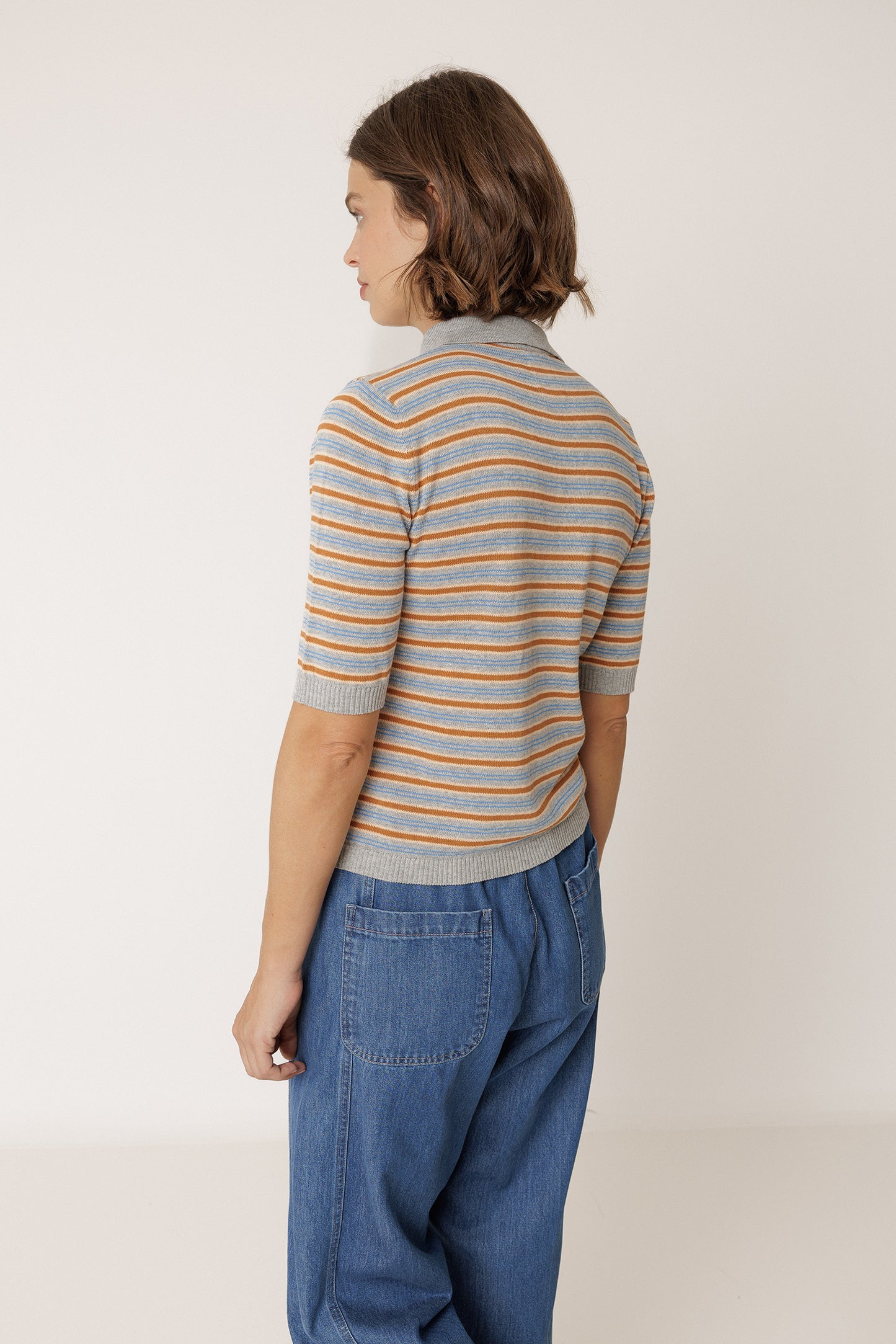 STRIPE KNIT POLO