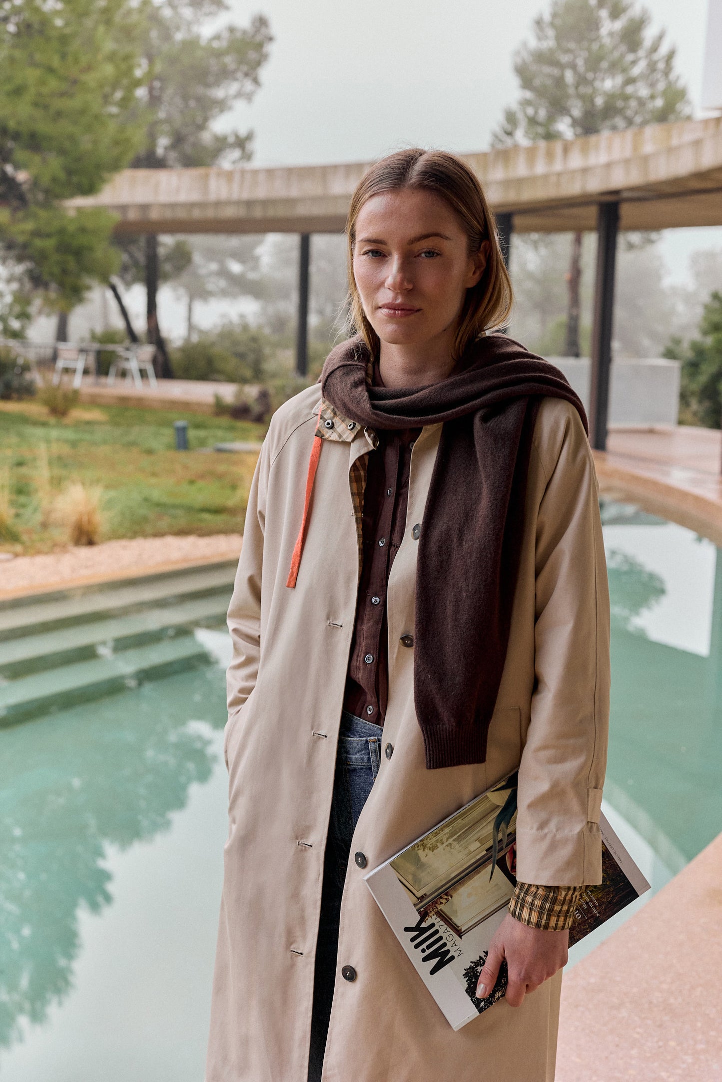 REVERSIBLE CHECKERED RAINCOAT