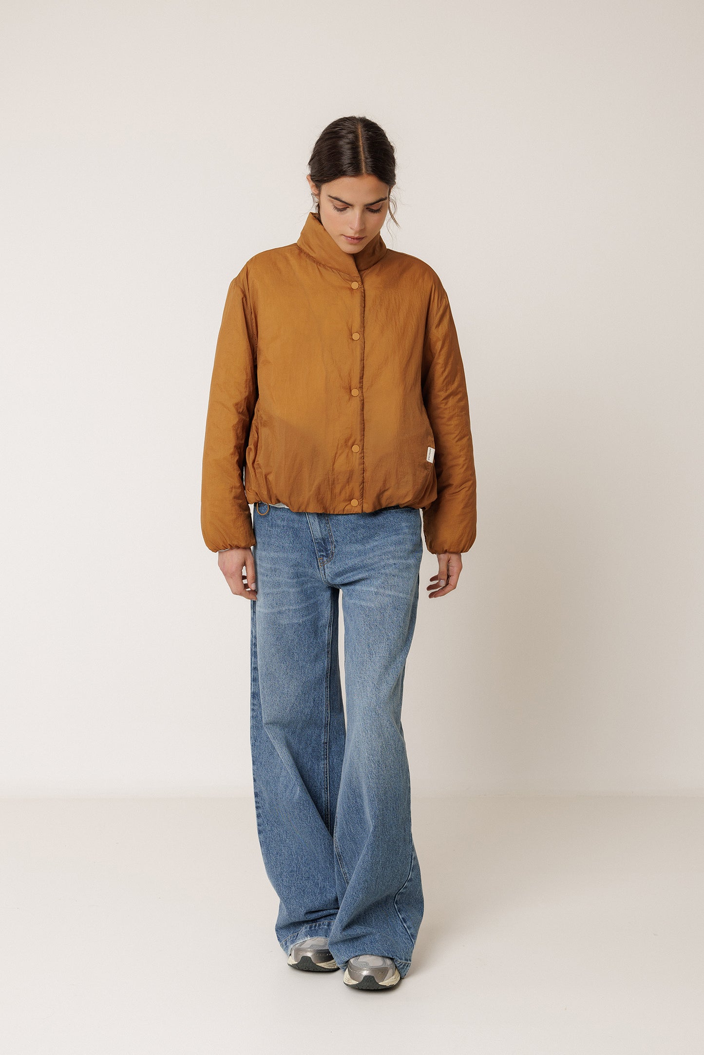 QUILTED SNAP-BUTTON COAT