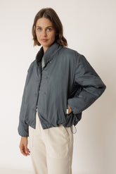 QUILTED SNAP-BUTTON COAT