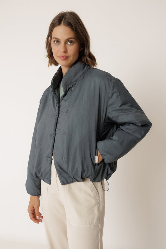 QUILTED SNAP-BUTTON COAT 1