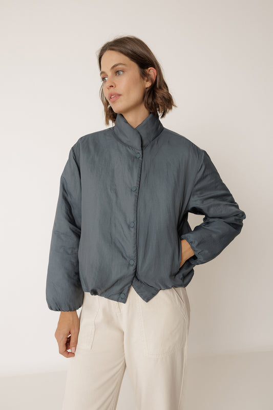 QUILTED SNAP-BUTTON COAT 3