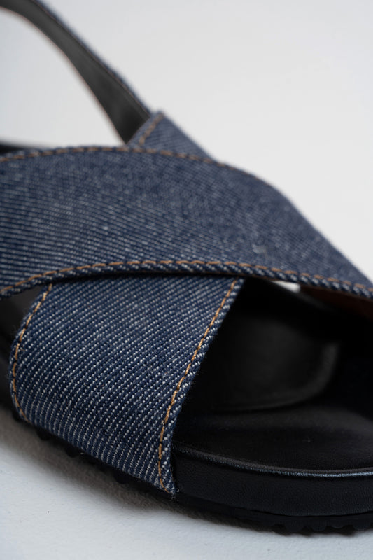 DENIM CROSSOVER SANDALS 3