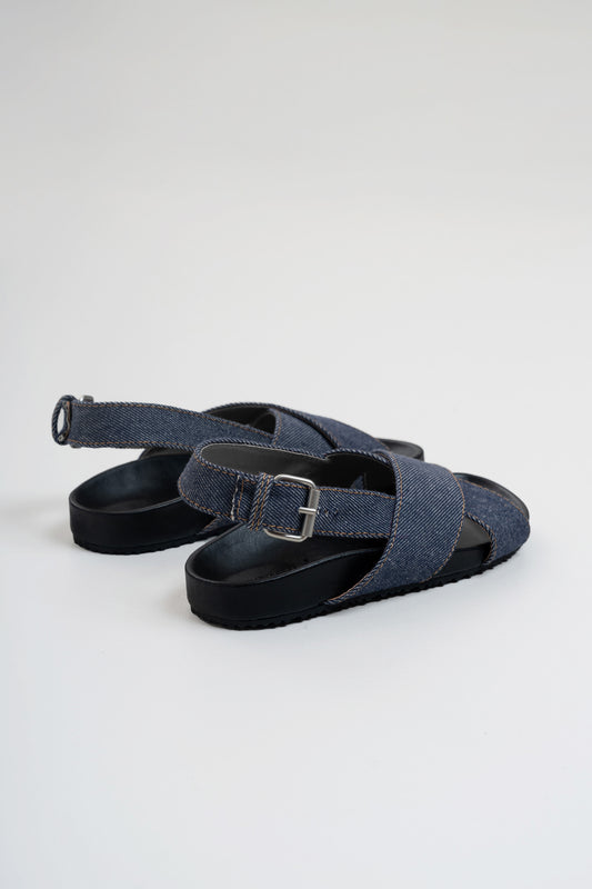 DENIM CROSSOVER SANDALS 4