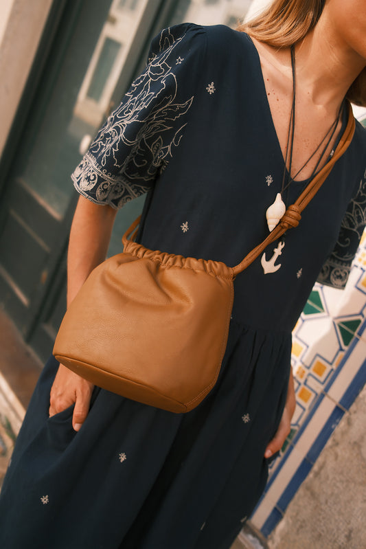 RUCHED LEATHER BAG 1