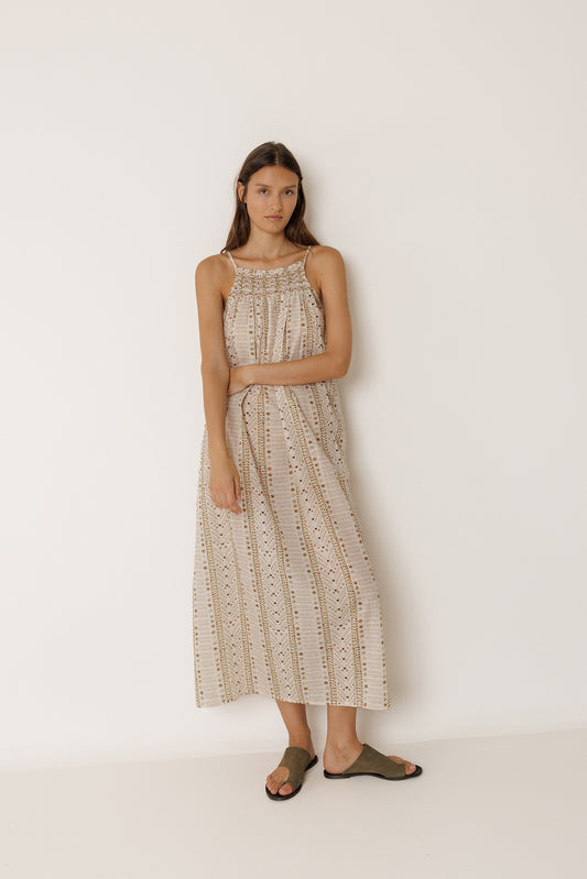 STAMP-PRINT HALTER DRESS 6