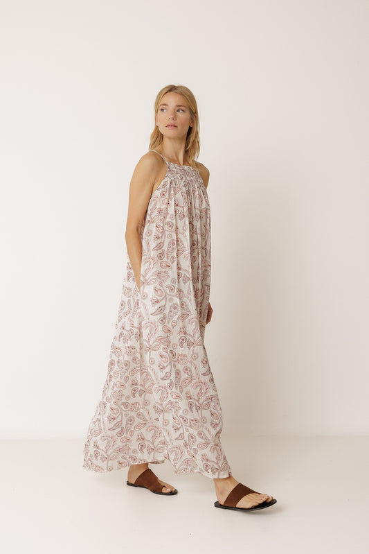 STAMP-PRINT HALTER DRESS 1