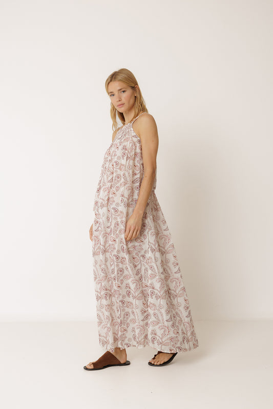 STAMP-PRINT HALTER DRESS 3