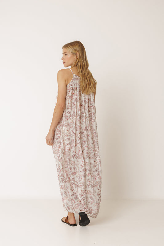 STAMP-PRINT HALTER DRESS 4