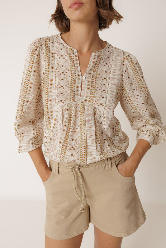 HEMSTITCH-DETAILS BLOUSE 3