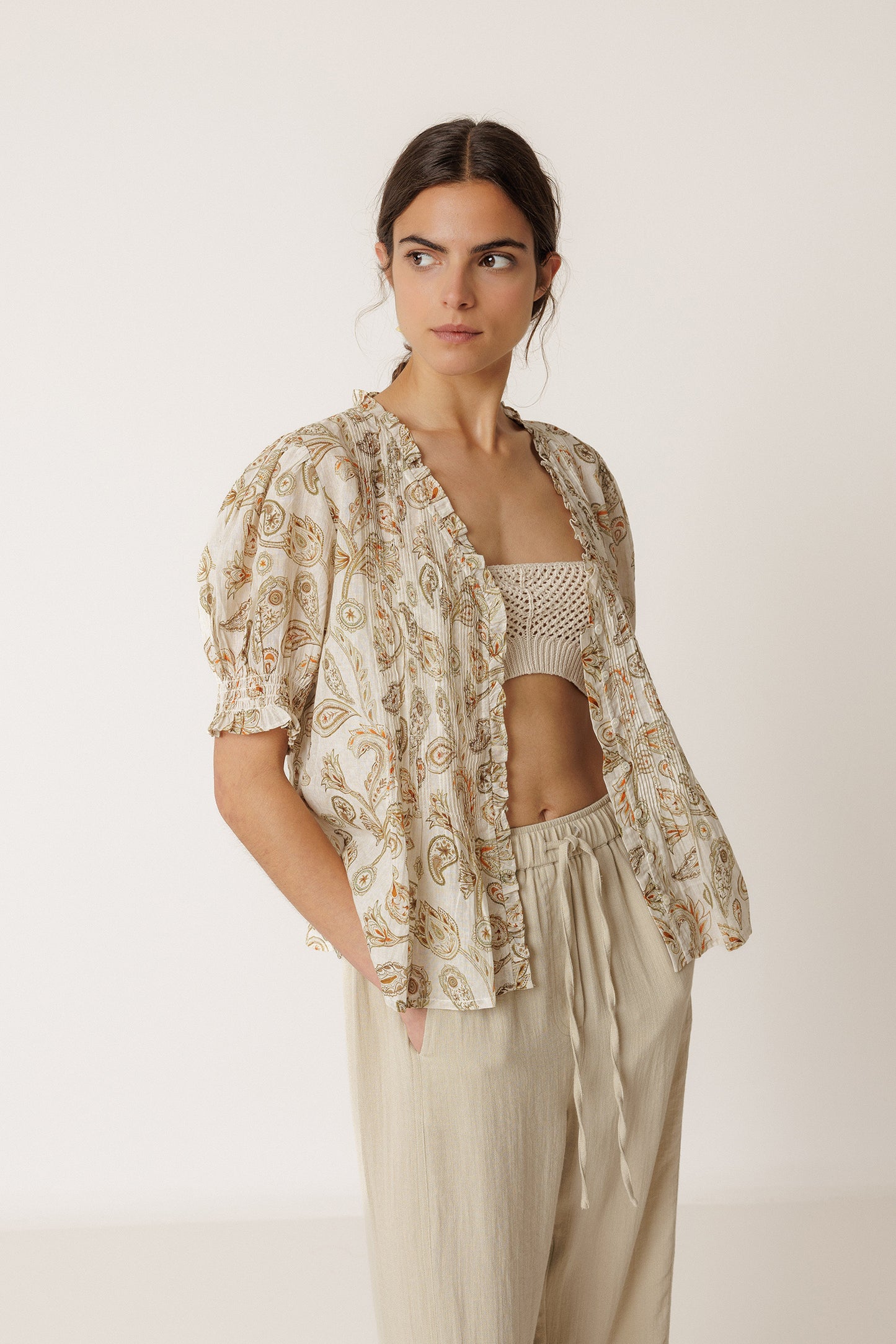 MICRO-RUFFLE SHIRT