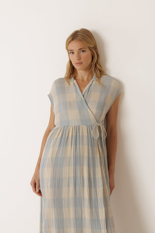 CROSSOVER GINGHAM DRESS 3