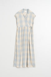 CROSSOVER GINGHAM DRESS