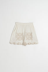 SCALLOPED EMBROIDERY SHORT