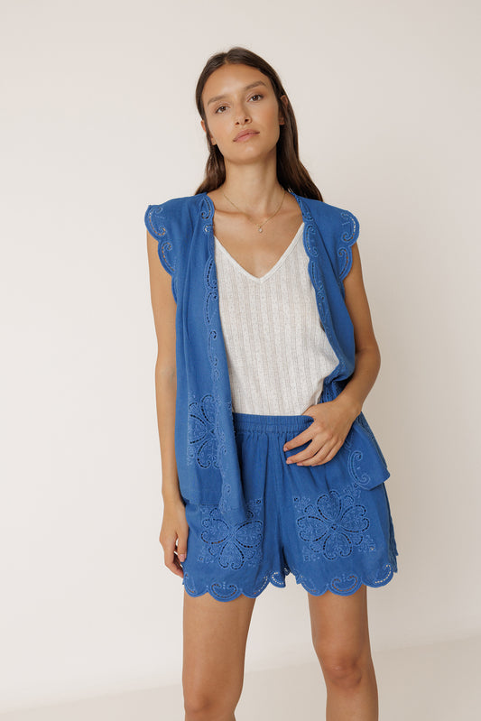 SCALLOPED EMBROIDERY SHORT 1