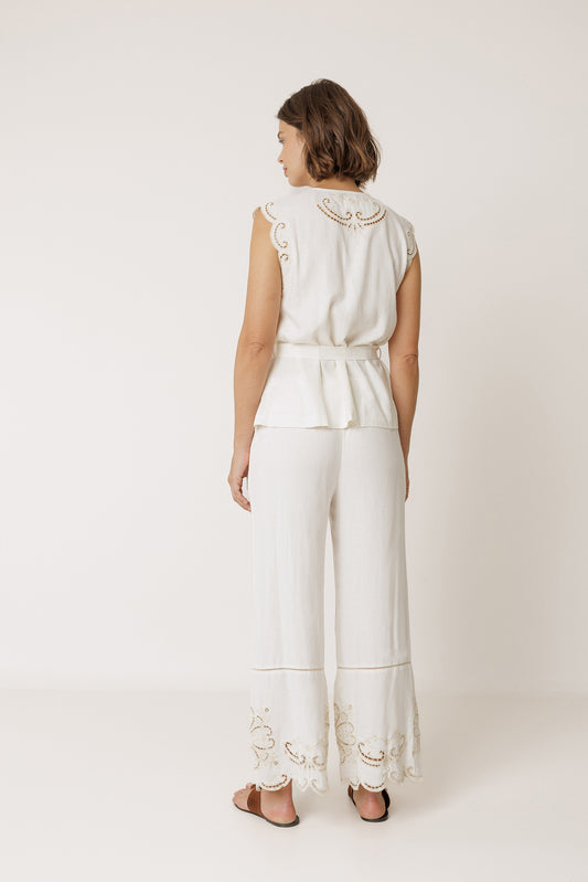 EMBROIDERED-HEM PANT 4