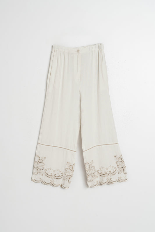 EMBROIDERED-HEM PANT 5