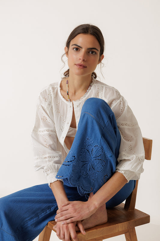 EMBROIDERED-HEM PANT 4