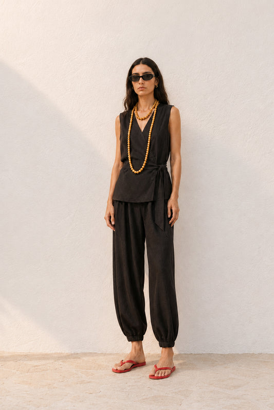 SATIN SHIRT WITH TIE-NECK 3