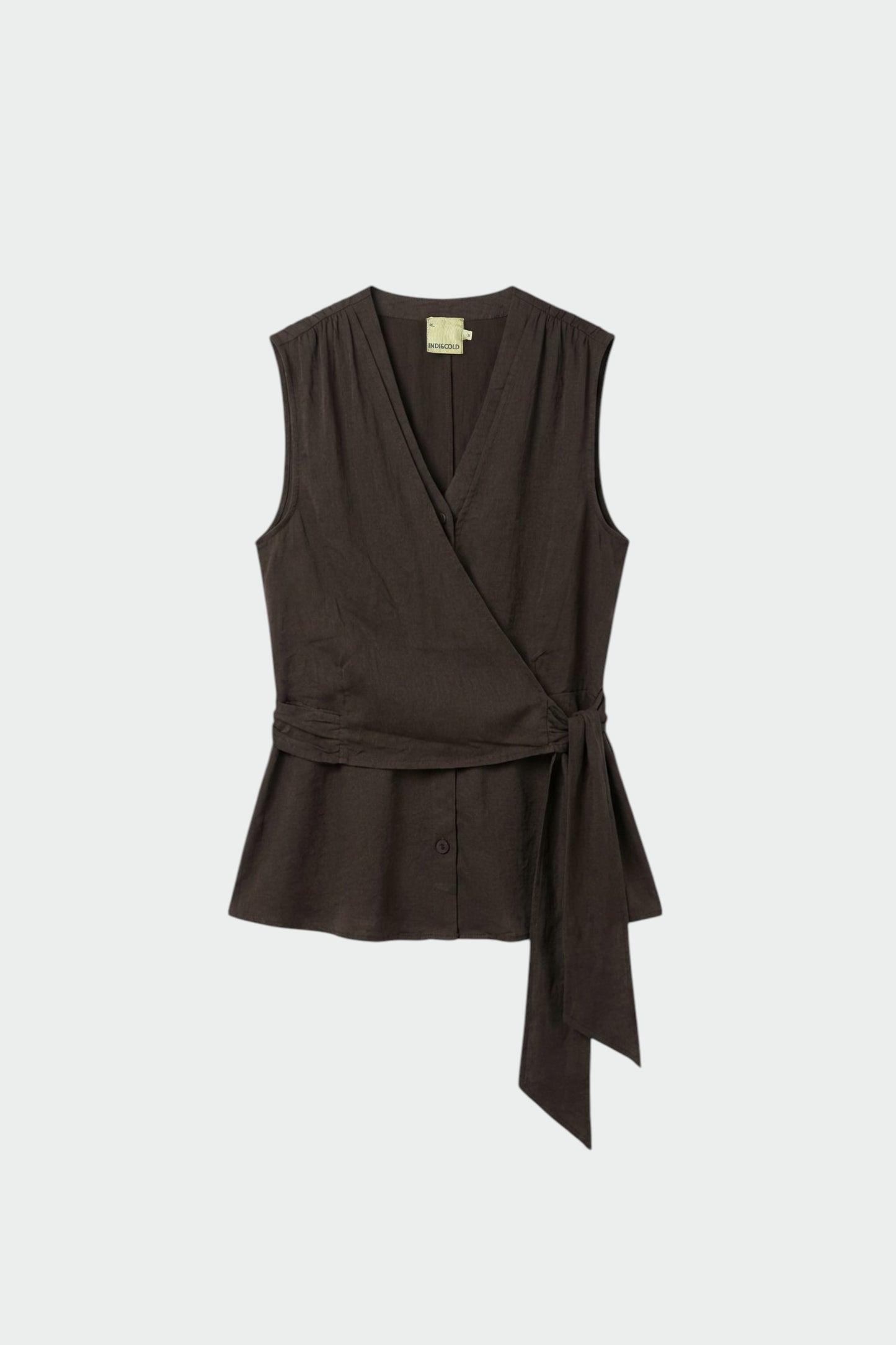 SATIN SHIRT WITH TIE-NECK