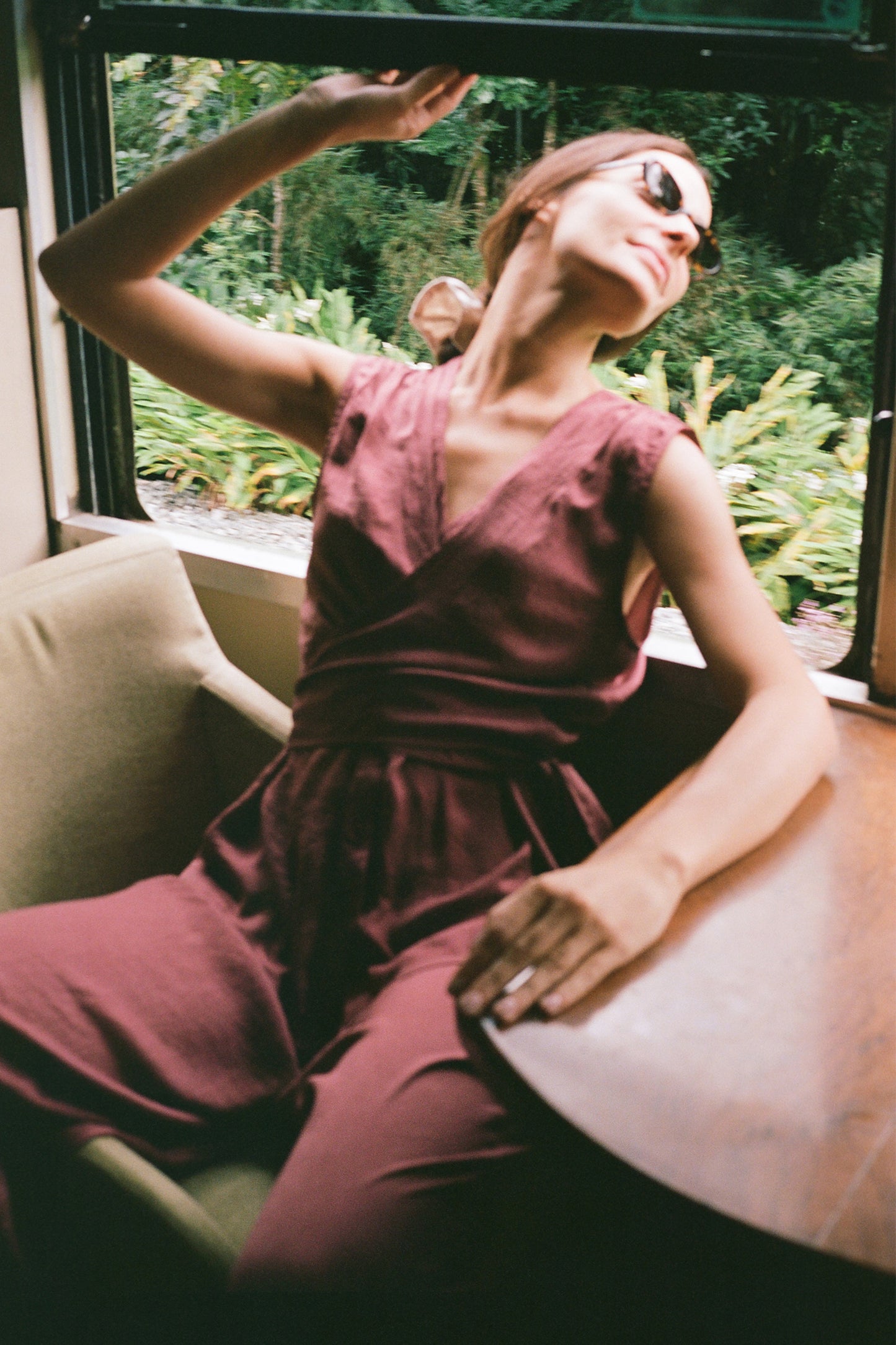 SATIN SHIRT WITH TIE-NECK