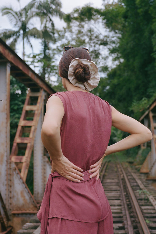 SATIN SHIRT WITH TIE-NECK 5
