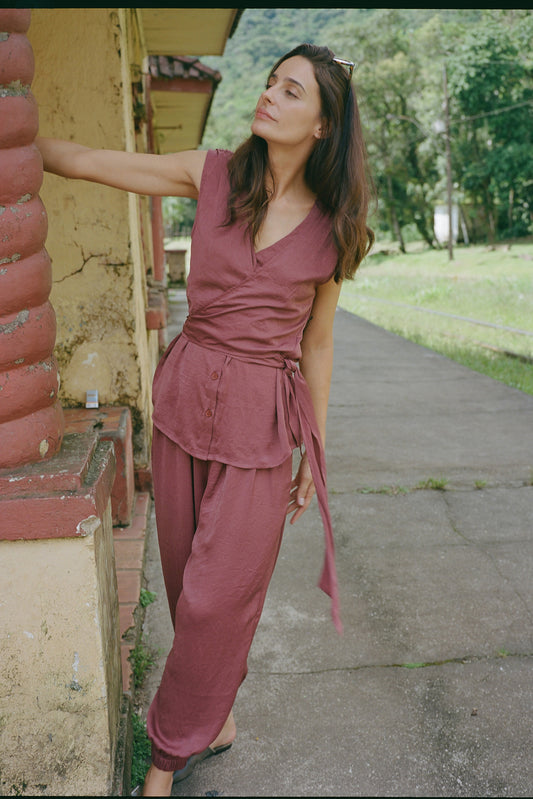 SATIN BALLOON PANTS 4