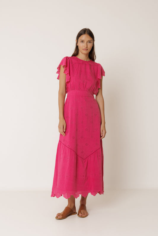 SCHIFFLI EMBROIDERY MAXI DRESS 1