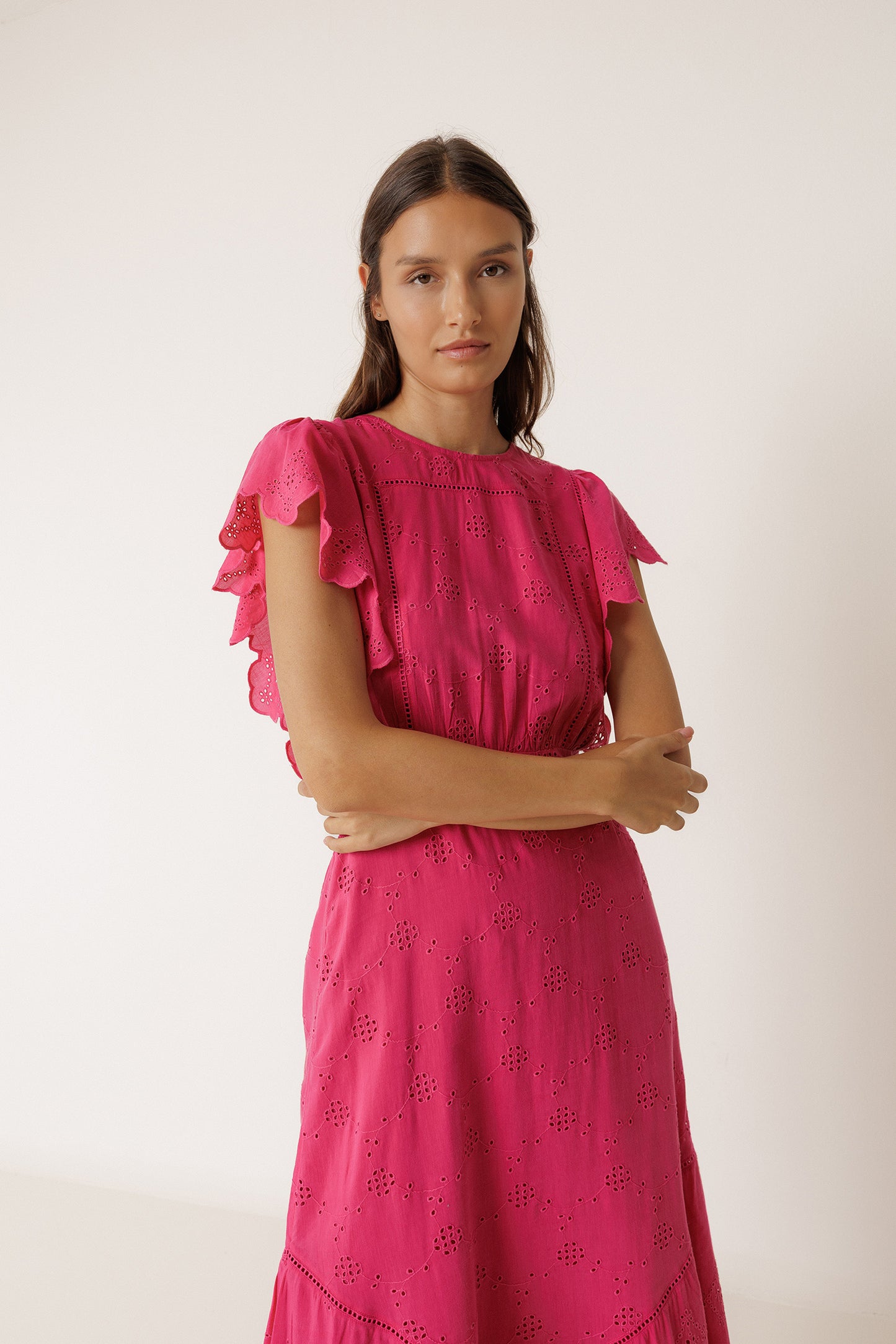 SCHIFFLI EMBROIDERY MAXI DRESS