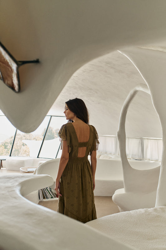 SCHIFFLI EMBROIDERY MAXI DRESS 1